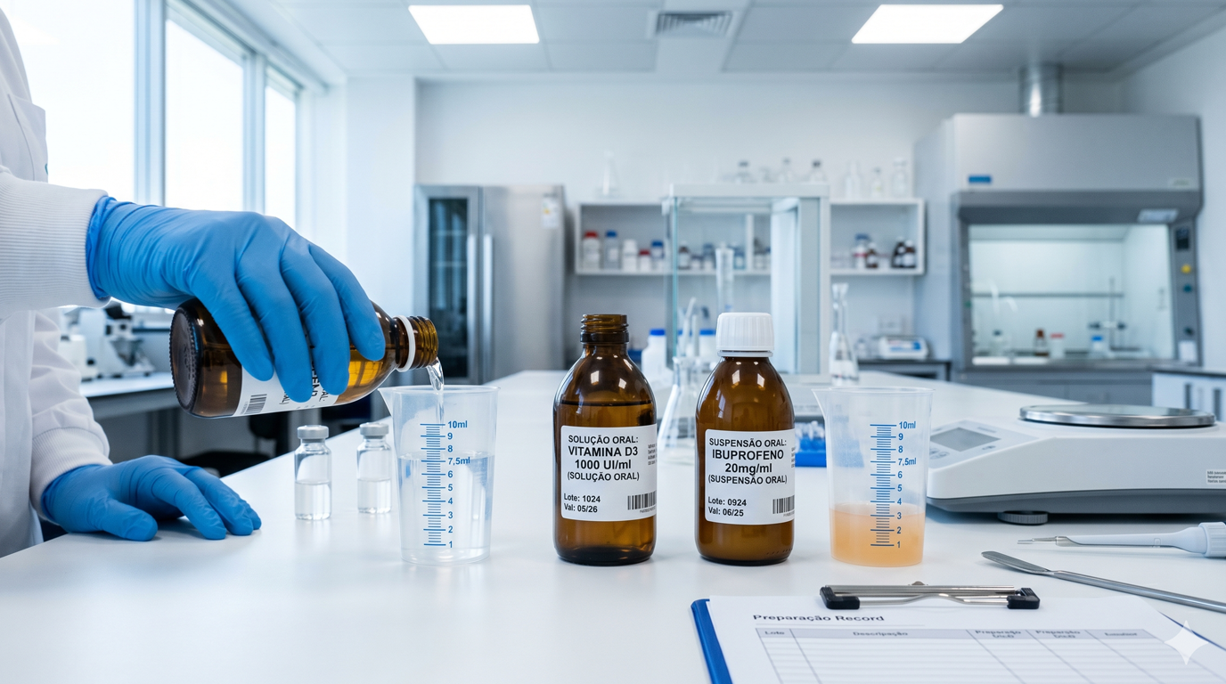 Formas farmacêuticas líquidas manipuladas: quando indicar e quais cuidados garantem estabilidade e precisão